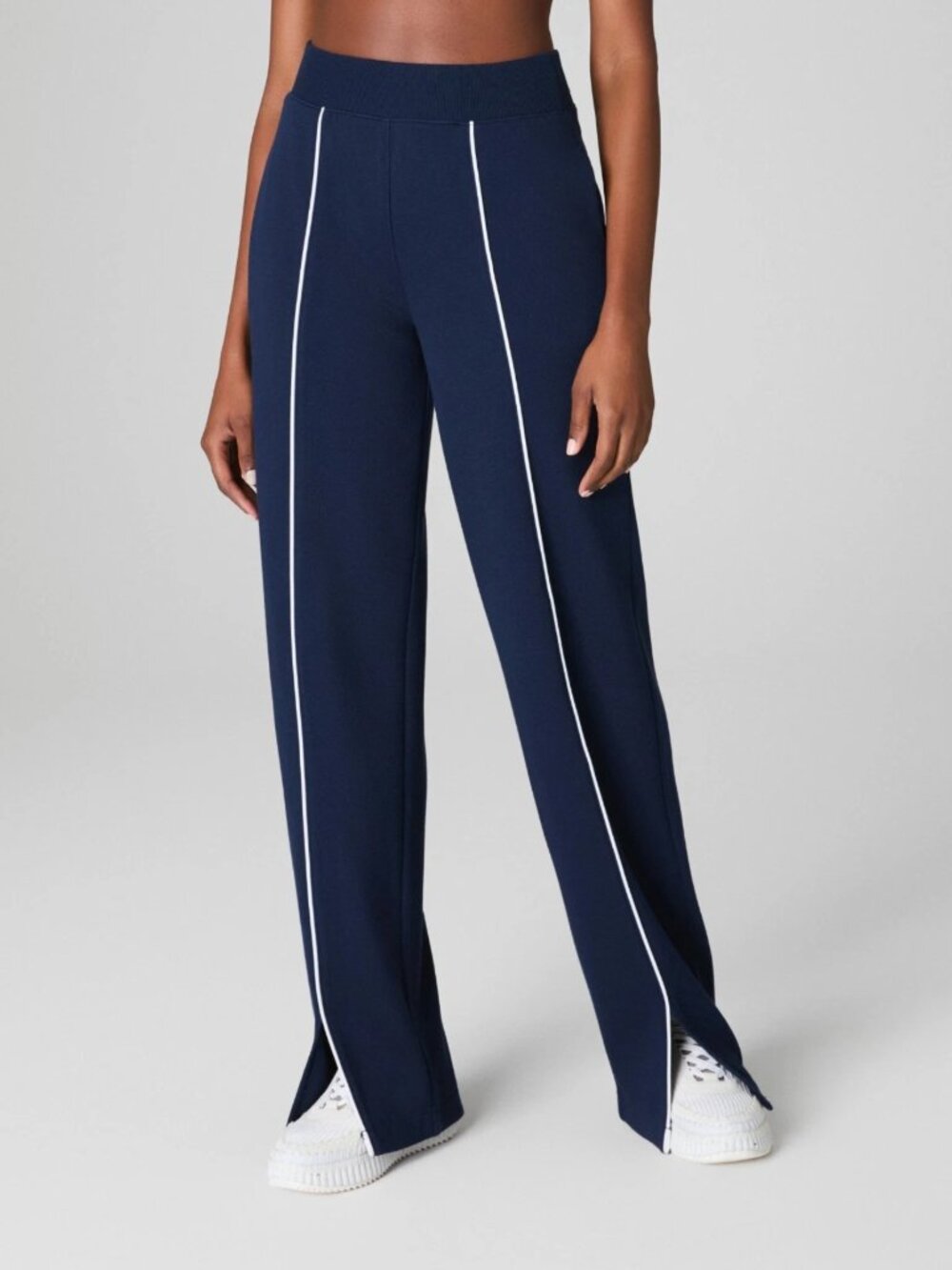 NWT SPANX AirEssentials Pique Straight Leg Pant Navy- Size SP